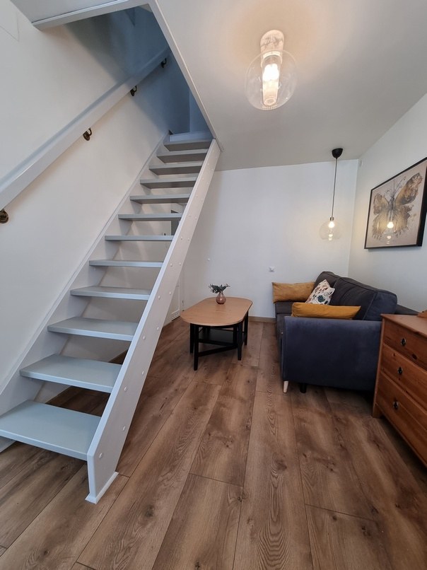 Living room + stairs